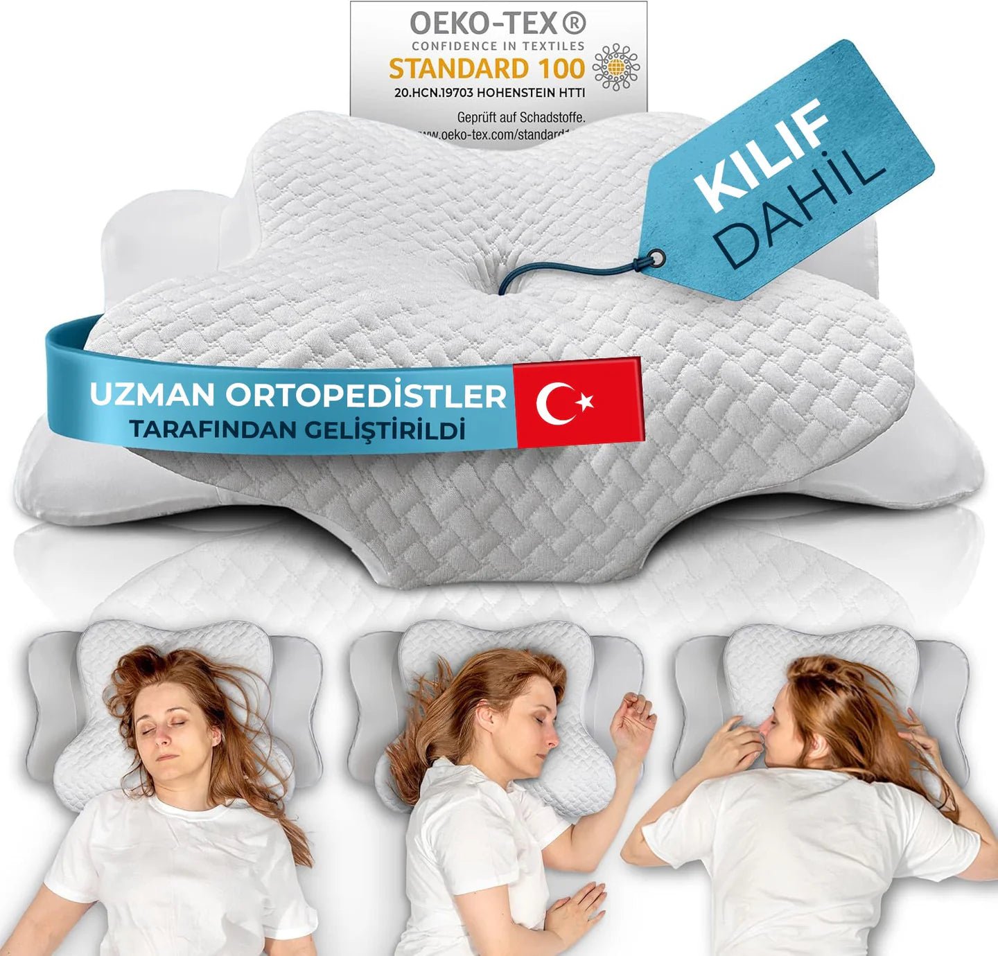 LUVİA™ Premium Ortopedik Boyun ve Omurga Destekli Uyku Yastığı