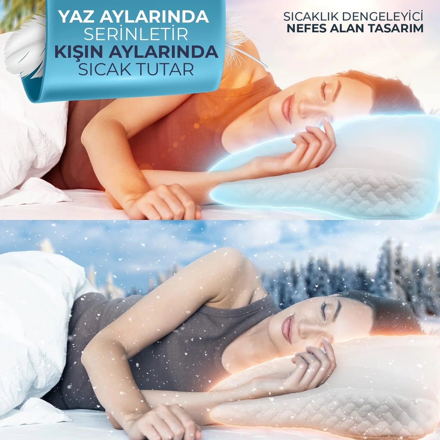 LUVİA™ Premium Ortopedik Boyun ve Omurga Destekli Uyku Yastığı